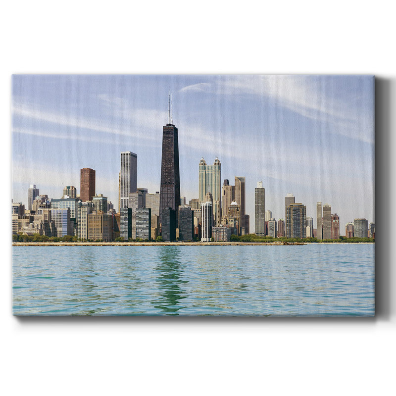 48_Windy City Chicago, toile tendue avec châssis de qualité supérieure - prête à être accrochée, H 12 po x l 18 po x P 1,5 po