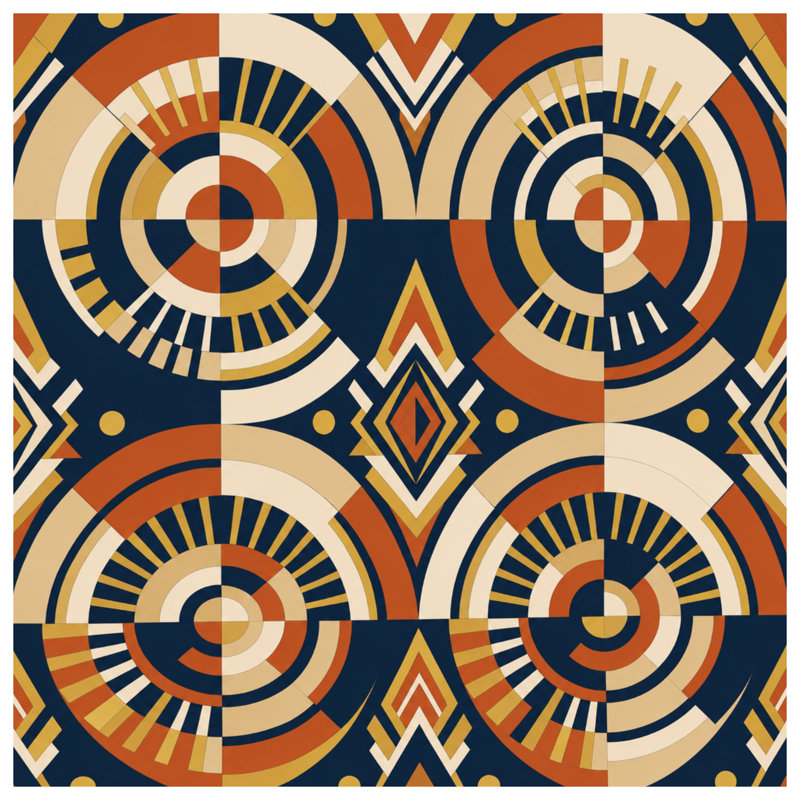 Couvertures à motif de cercles géométriques, 60in W x 80in H