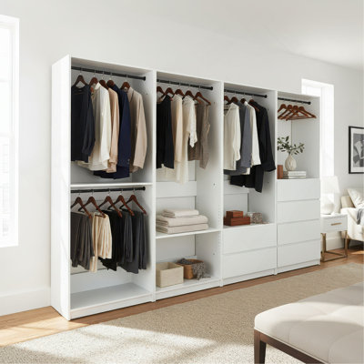 Prosper White Freestanding Walk In Wood Closet System