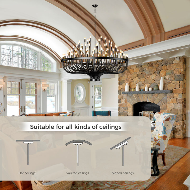 Roakes Wagon Wheel Chandelier, 51.77" H x 70.8" W x 70.8" D