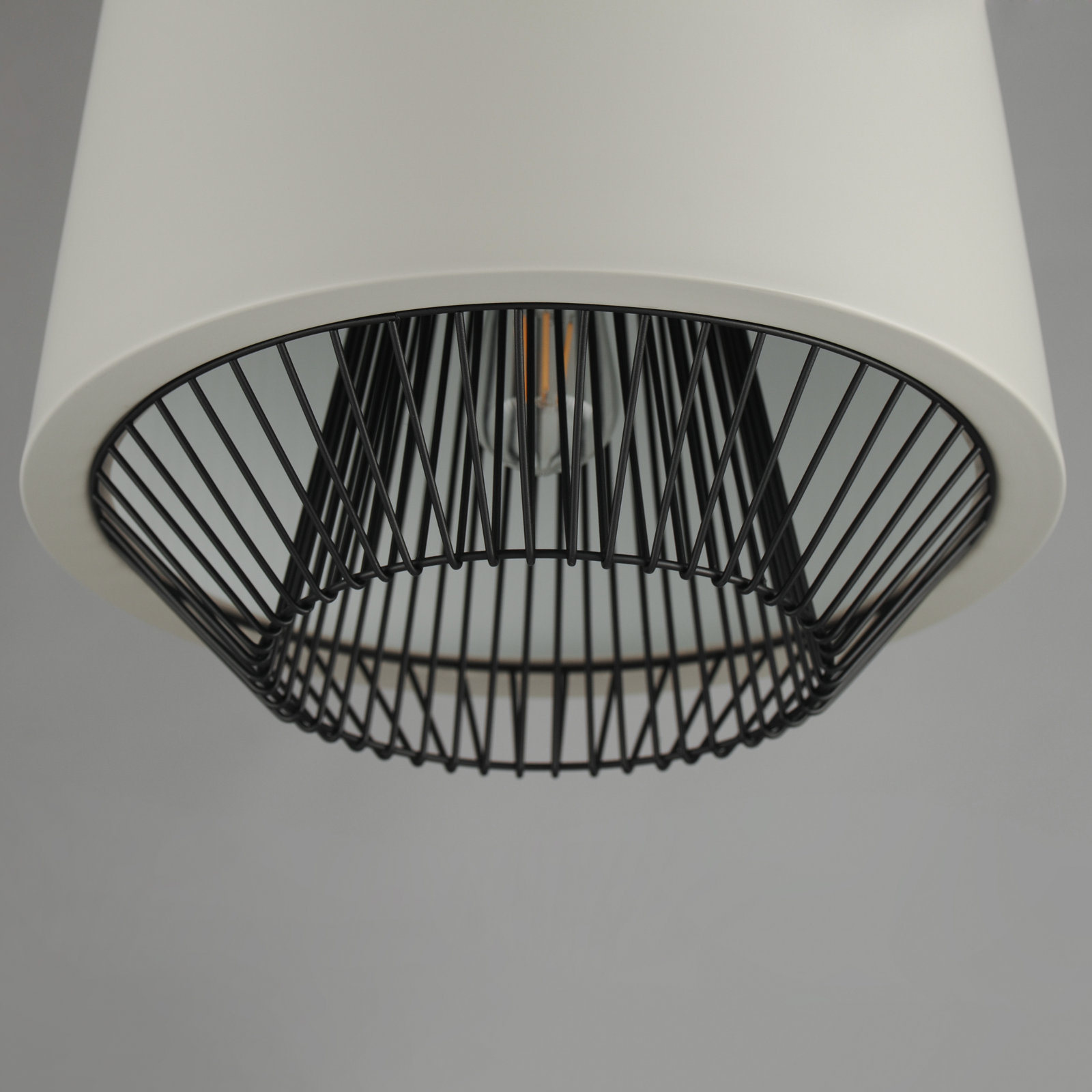 Cici Single Light Pendant, Gray/Black