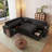 Sleeper Sofas With Storage, 100 Inch Corduroy Modern Home Sectional