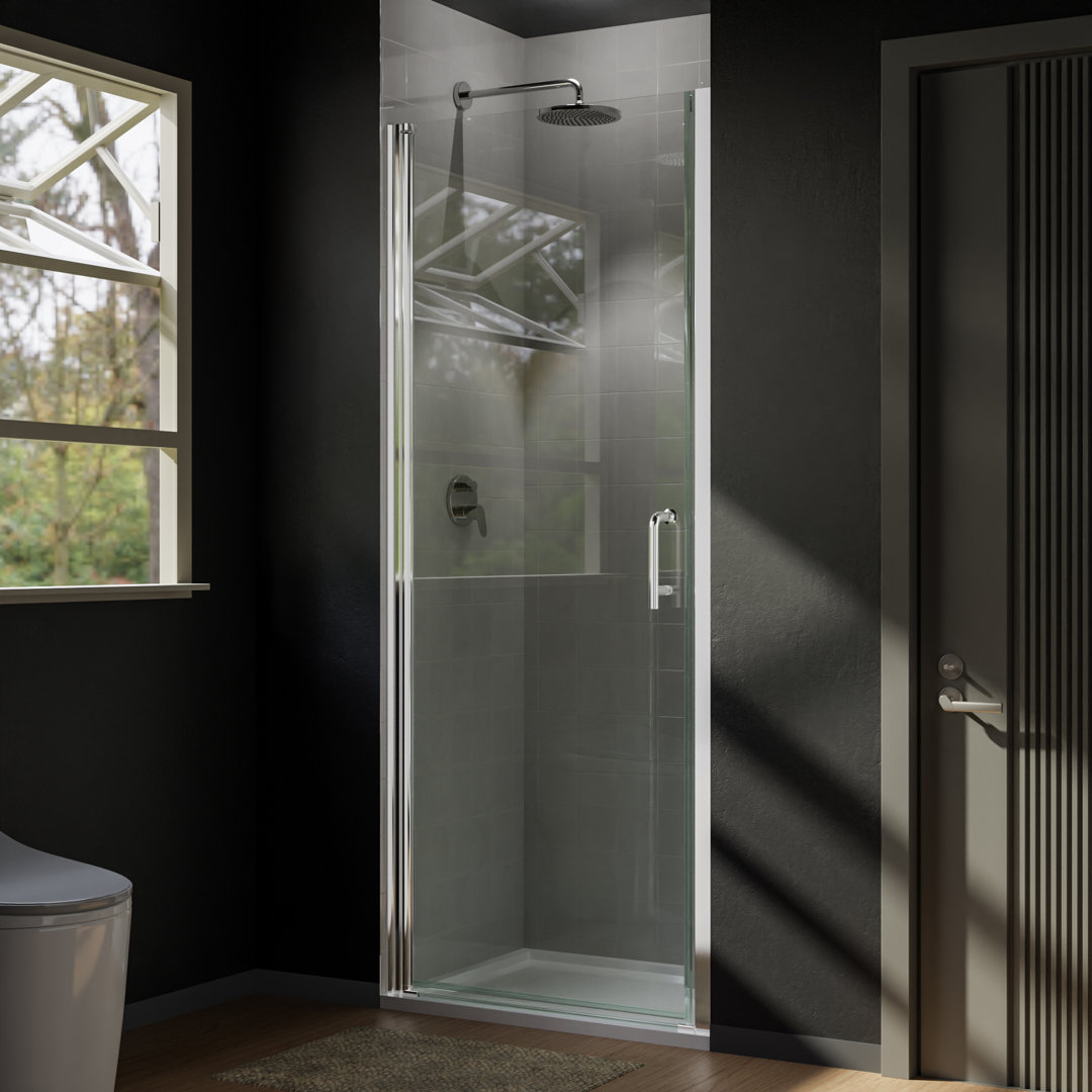 30" - 31.38" W x 72" H Pivot Frameless Shower Door ZACHVO 