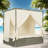 Outdoor Sun Bed With Curtain And Adjustable Backrest-1546612934