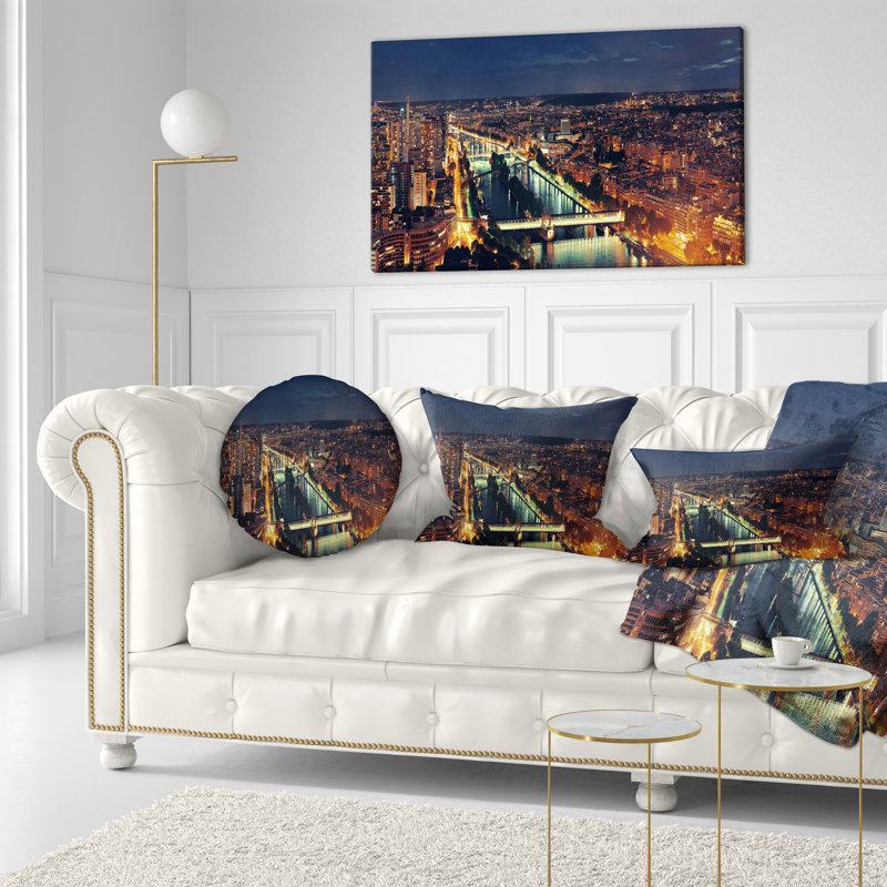 Coussin lombaire soirée cityscape photo paris city