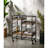 Black & Walnut Finish Rectangular Cart With 3 Wooden Trays And Storage Painted Metal Open Frame Build Style-984422014