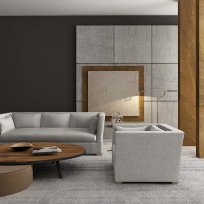 Canapé Rivington, H 31 po x l 108 po x P 37 po, Velours écrasé albâtre, Patiné