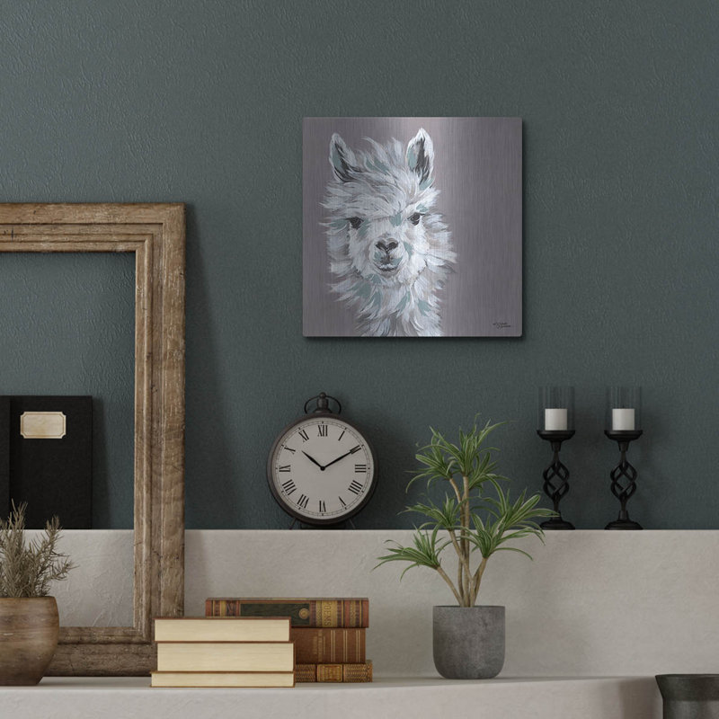  «Alpaca Punch» par Michele Norman, art mural en métal, 12 po x 12 po, H 12 po x l 12 po