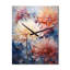 Minimalisme blanc et corail - Chrysanthemums horloge murale-1241247130