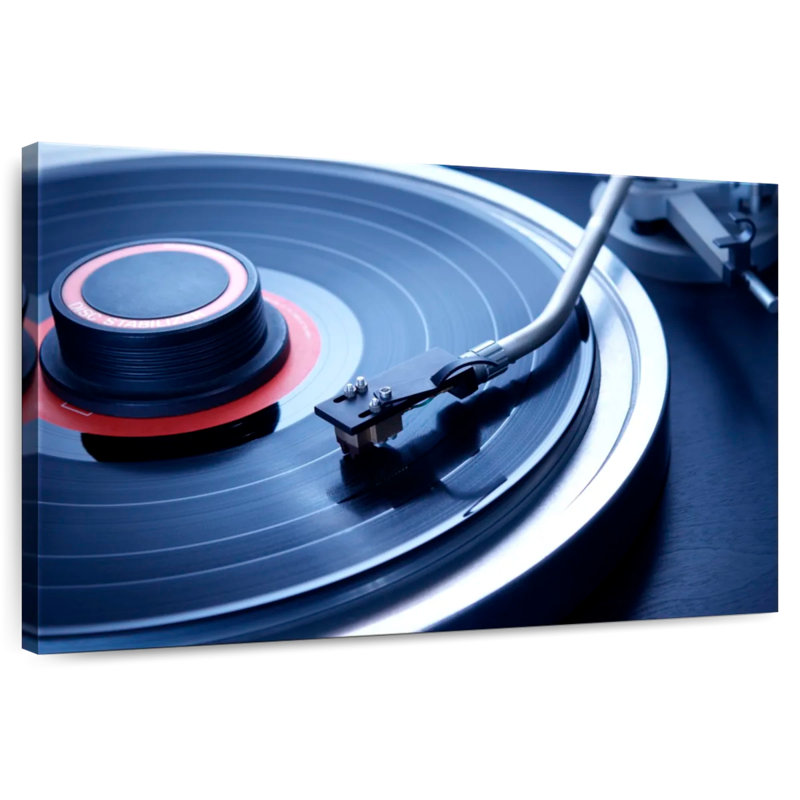 Abarca Blue Tinted Record Player, 30" H x 45" W