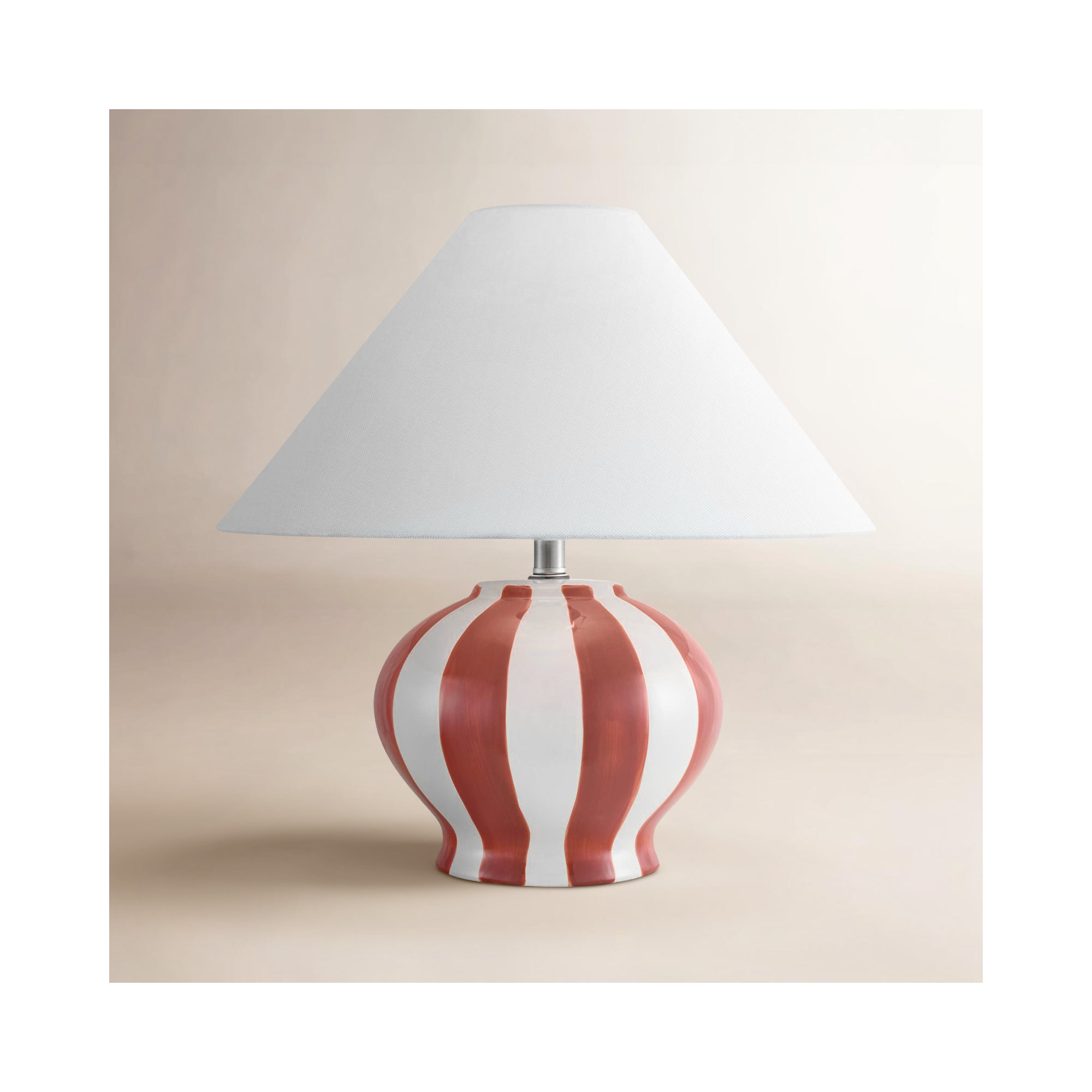 Latorsha Table Lamp, Red/White