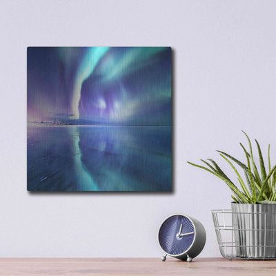 " Northern Lights In The Lofoten Islands Norway 4 " by Luxe Metal Portfolio