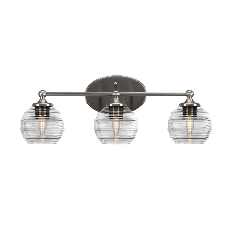 Barre d'éclairage pour salle de bain Aitkens, Nickel brossé, 3