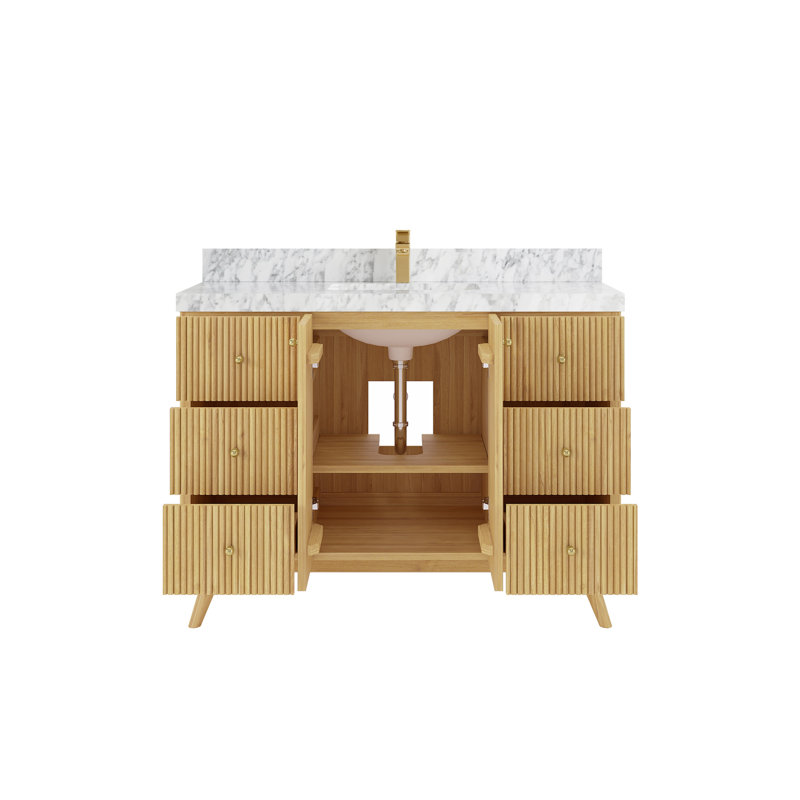 Ensemble de meuble-lavabo simple 48 po Ceinna, Marbre de Carrare