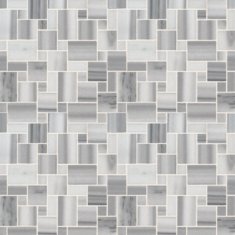 Carreau de mosaïque en marbre poli pour plancher et mur 12 po x 12 po Bergamo
