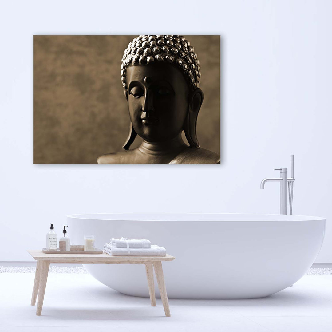 Leinwandbild Buddha Statue Brown