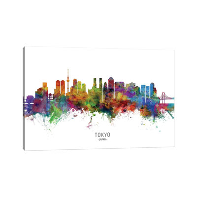 Tokyo Japan Skyline by Michael Tompsett - Wrapped Canvas Print