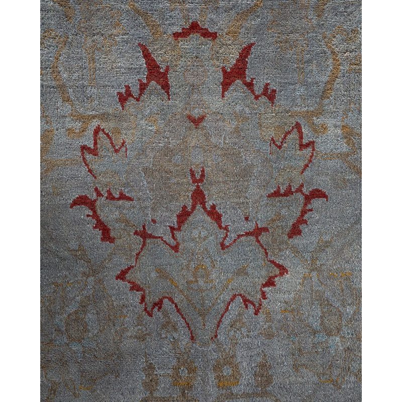 Tapis gris unique de 9 pi 1 po x 12 pi 7 po Yasman