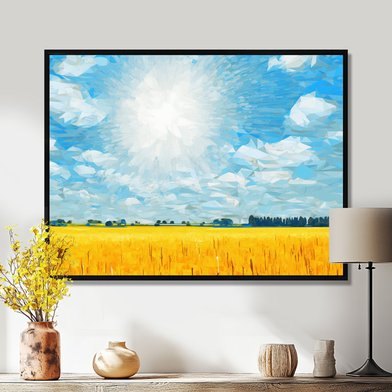 Sidney - Meadow, salon d'art mural, H 12 po x l 20 po x P 1 po, Toile avec cadre flottant noir