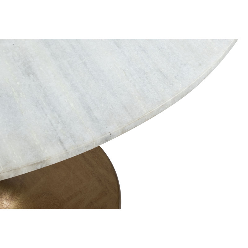 Round Marble Top Dining Table, 30" H x 47" L x 47" W