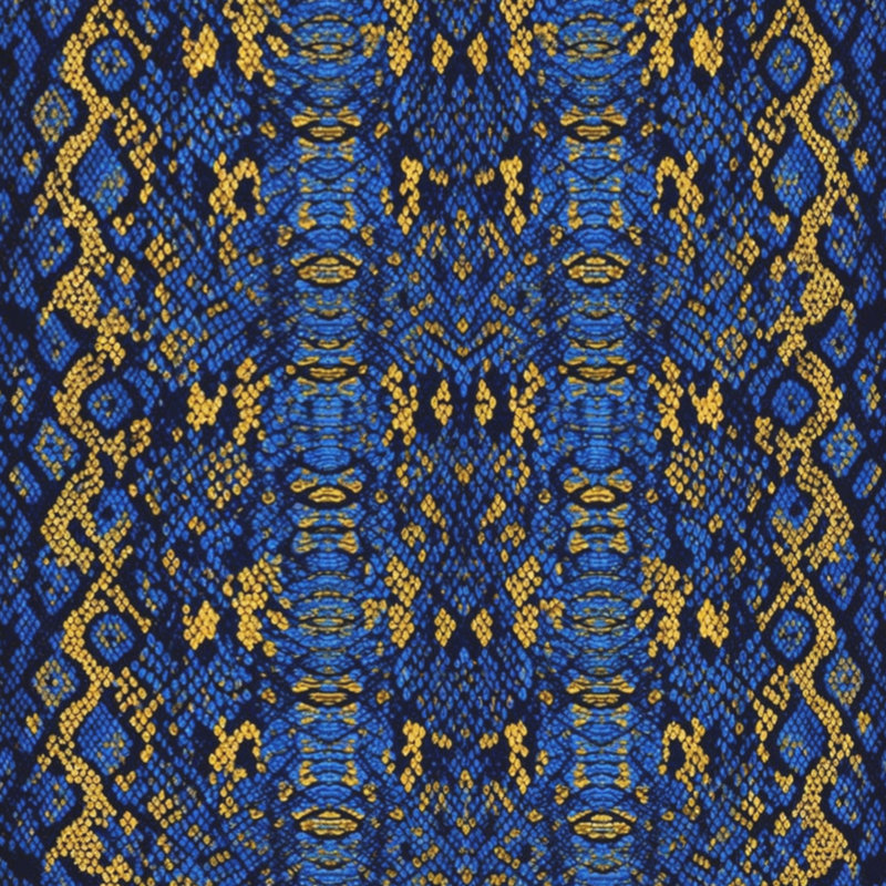 Tapis de bain à texture peau de serpent, 34in W x 21in L, Dark Blue Medium Yellow