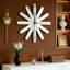 Glass Mirrored Wall Clock Starburst Silent Accent Clock
