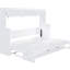 Lit double blanc / grand, conception de bureau hydraulique, solution peu encombrante pour les petits espaces, cadre, rangement de matelas intégré, capacité de 600 lb
