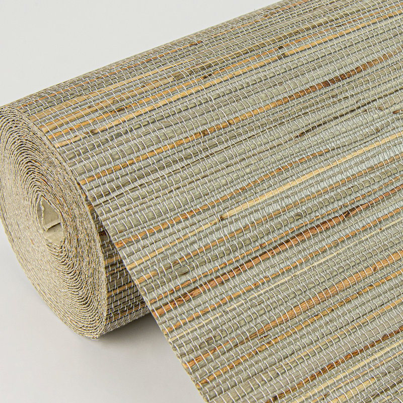 Loom Abstract Grass Cloth Wallpaper Roll, Neutral, 36" W x 24' L
