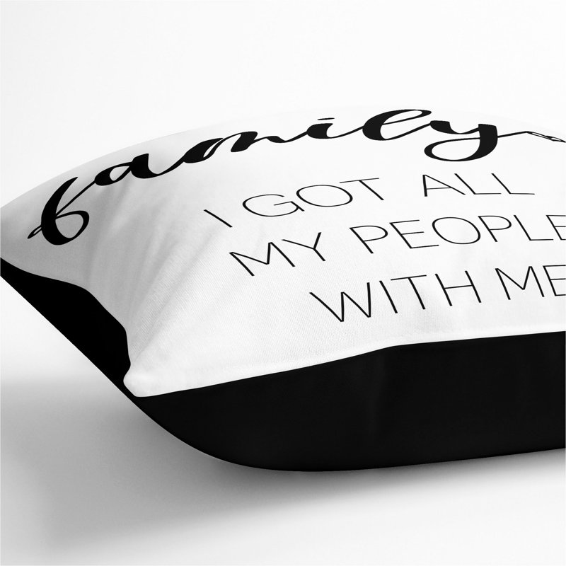 We Are Family Scatter Cushion, 40cm H x 40cm W x 15cm D, Black