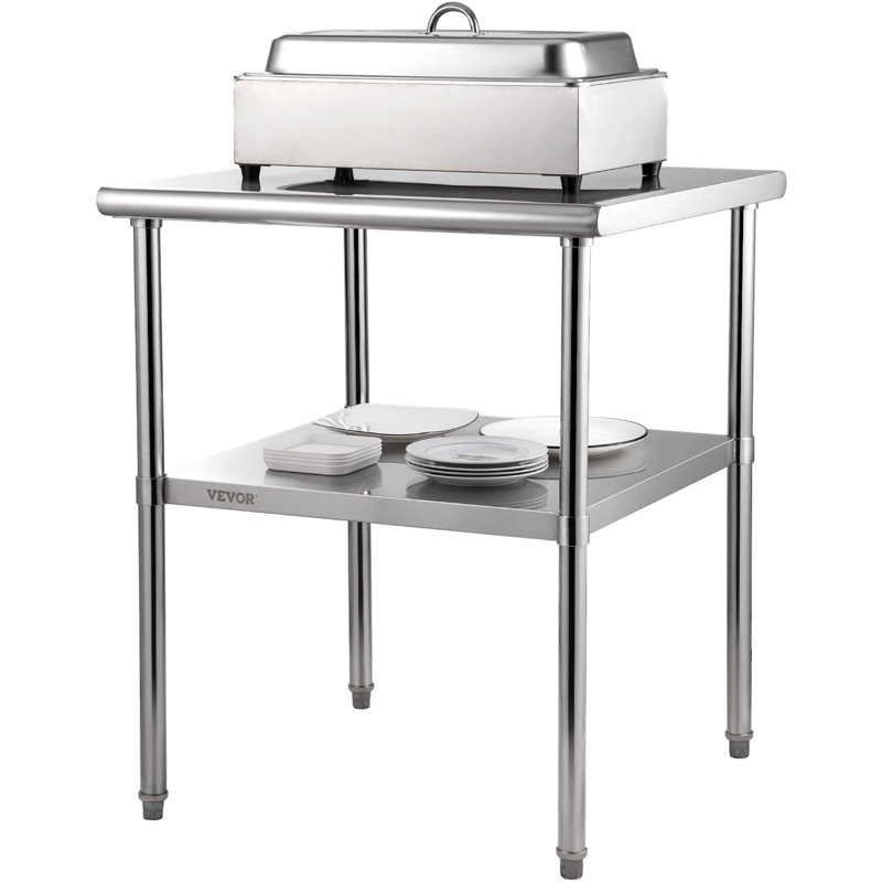 Heavy Duty Stainless Steel Kitchen Prep Table with Adjustable Undershelf