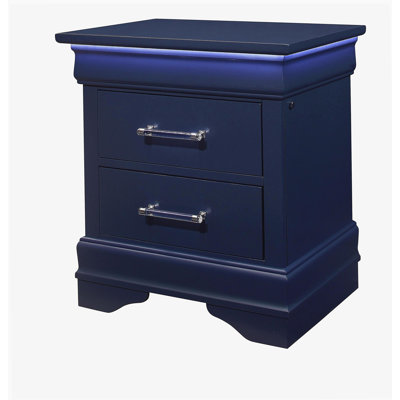 Table de chevet bleue Charlton avec DEL