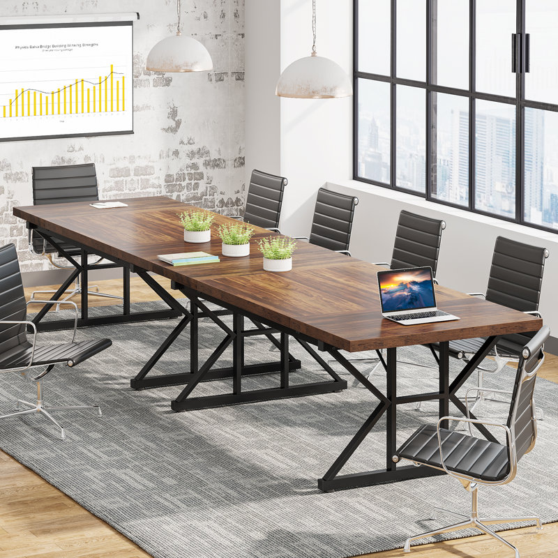 Premi Rectangular Conference Table, Black, Brown