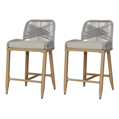 Rope-Woven Counter Height Chair(Set of 2)