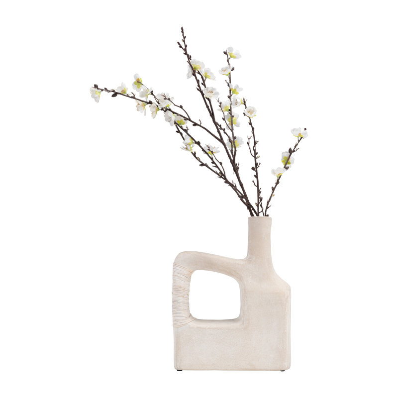 Vase Sagebrook Home Neutral, Blanc, H 13 po x l 10 po x P 4 po