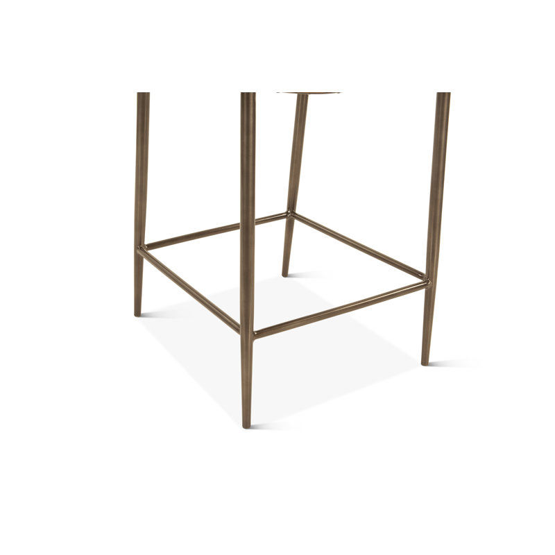 Riggs Upholstered Counter Stool with Metal Frame, Brown