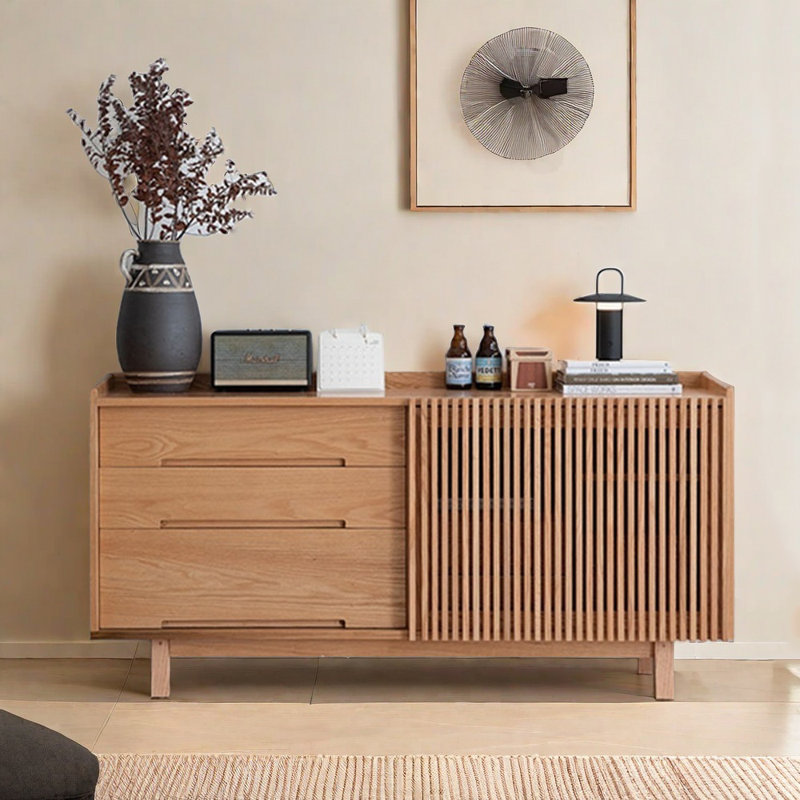 Modern Simple Sliding Door Wooden Sideboard
