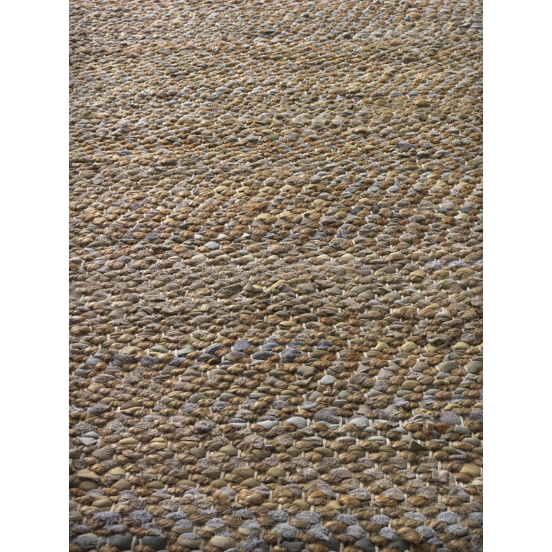 Jute / Sisal and Leather Flatweave Area Rug, Rectangle 150 x 200cm
