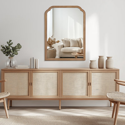 Ancalin Solid Wood Arched Wall Mirror