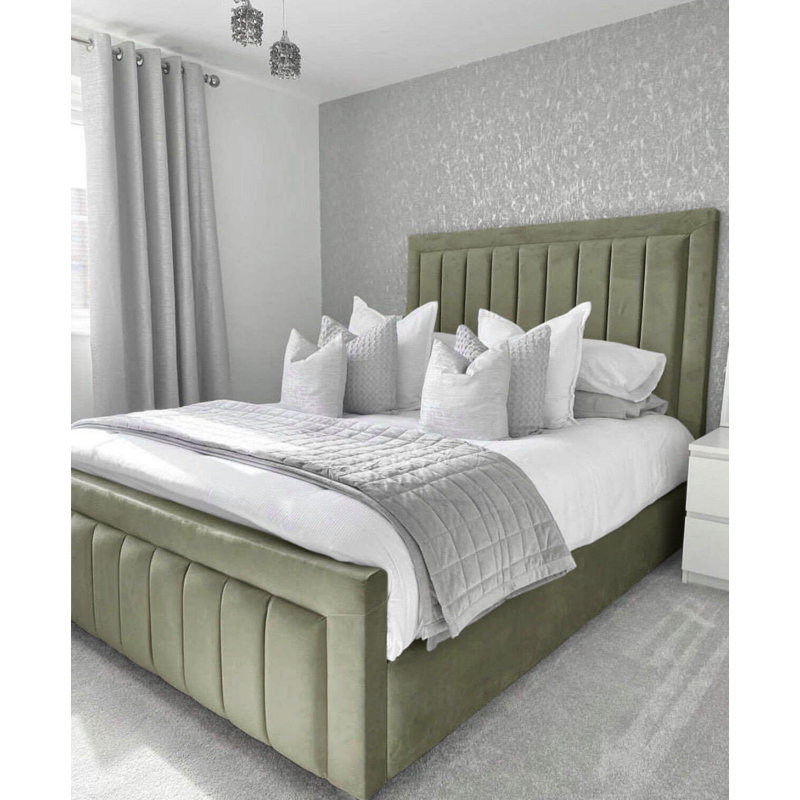 Abianna Upholstered Bed, Asphalt, Double (4'6)