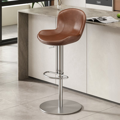 Chaise d'appoint à dossier brun et argent massif (ensemble de 6)