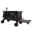Chariot utilitaire pliable en acier avec hayon allongé et lit très long en noir et gris