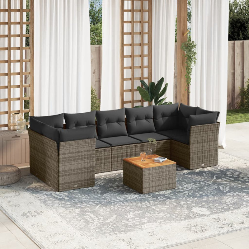 Ensemble de canapé de jardin gris
