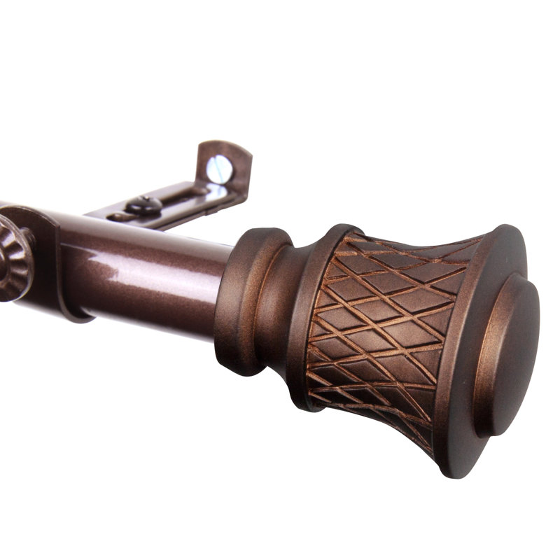 Tringle à rideaux 3/4 po Lennart, 28" – 48", Cacao