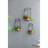 S/3 Geometric Fir Wood Wall Planters with Black Iron Frames, Sculptural Hanging Plant Holders