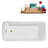 63" Streamline Freestanding Soaking Acrylic Bathtub With Drain and Bamboo Tray-75299219