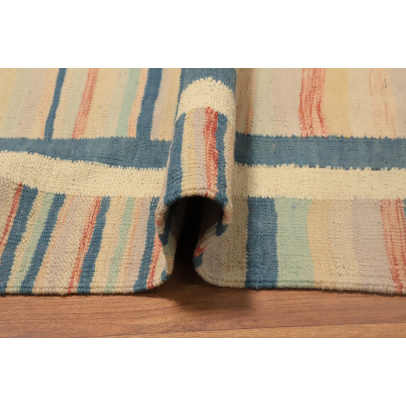 Tapis en laine pastel tissé à la main kilim 8 x 10