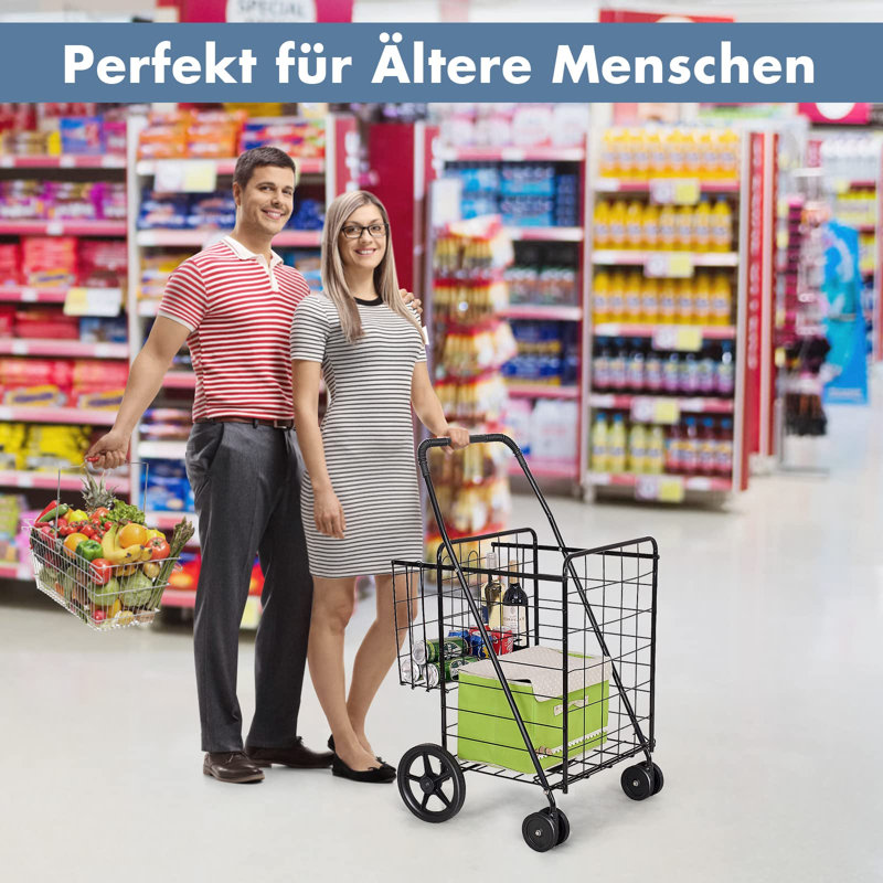 Alexarae 102cm H x 62cm W x 61cm D 40kg Hand Truck Trolley, Black