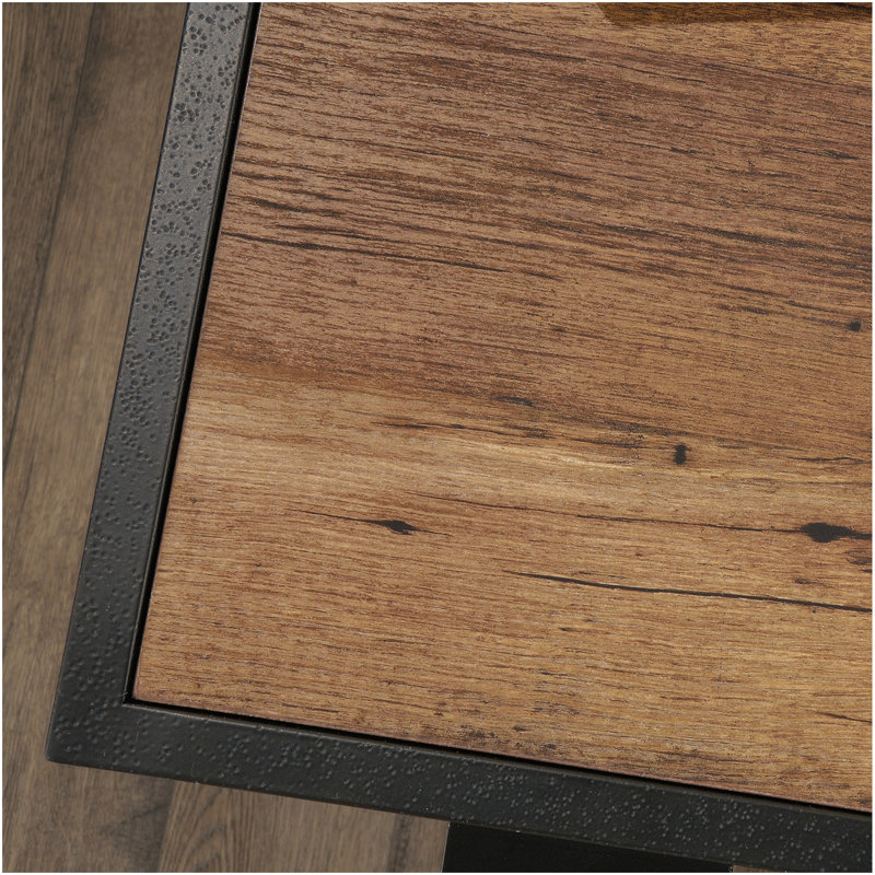 L-Shaped Desk, Brown Finish