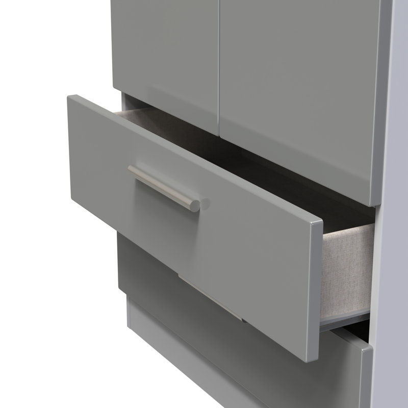 Fully Assembled Knightsbridge 2 Door Wardrobe, Grey