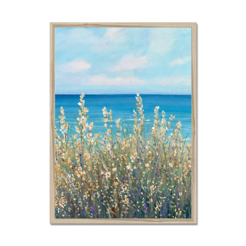 Flowers at the Coast I by Timothy O' Toole - 1 Piece Painting, 95cm H x 65cm W, Natural Wood Framed Paper Print